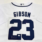 Autographed/Signed Kirk Gibson Detroit Tigers White Baseball Jersey Fanatics COA
