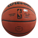 Showtime Lakers (6) Johnson, Thompson, Worthy +3 Signed Basketball W/ Case BAS W