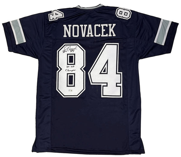 Jay Novacek of the Cowboys Autographed "3x SB Champ" Custom #84 Jersey Beckett
