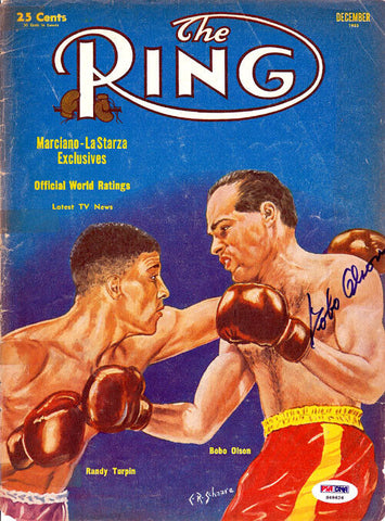 Carl "Bobo" Olson Autographed Signed The Ring Magazine Cover PSA/DNA #S48626