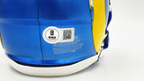 AARON DONALD AUTOGRAPHED RAMS BLUE SPEED MINI HELMET BECKETT WITNESS 224833