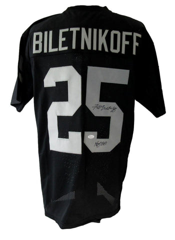 Fred Biletnikoff HOF Raiders Signed/Inscribed Custom Football Jersey JSA XHC45