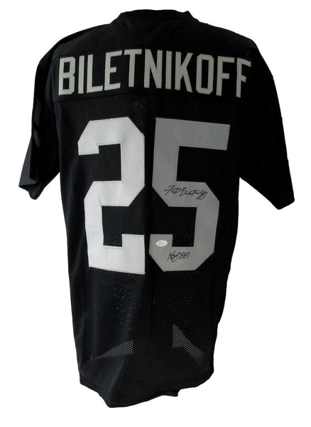 Fred Biletnikoff HOF Raiders Signed/Inscribed Custom Football Jersey JSA XHC45