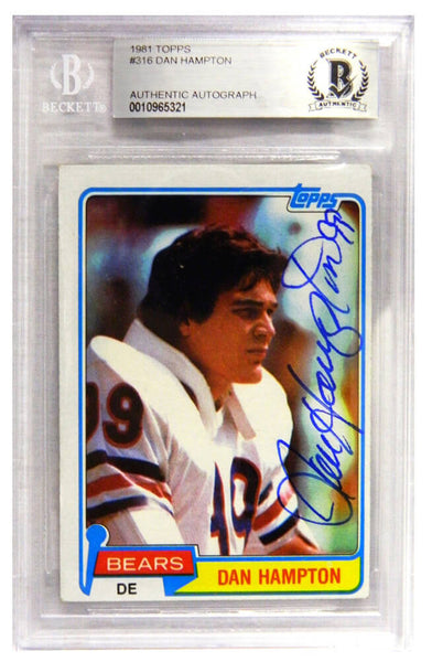 Dan Hampton Autographed Chicago Bears 1981 Topps Rookie Card #316 - BECKETT