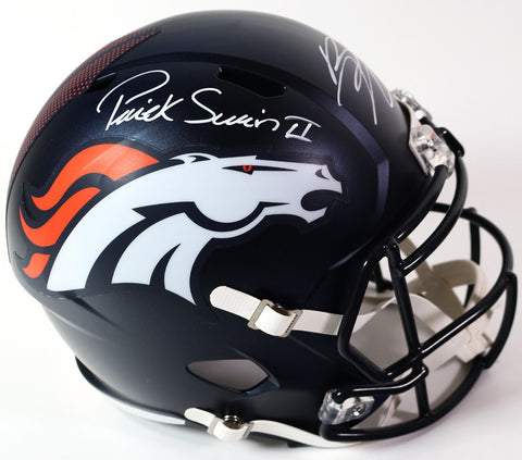 Bo Nix & Patrick Surtain II dual autographed Broncos 5280 Replica Helmet BAS COA