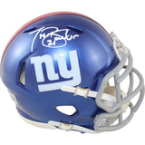 Tiki Barber Autographed/Signed New York Giants Mini Helmet Beckett Witness 51859