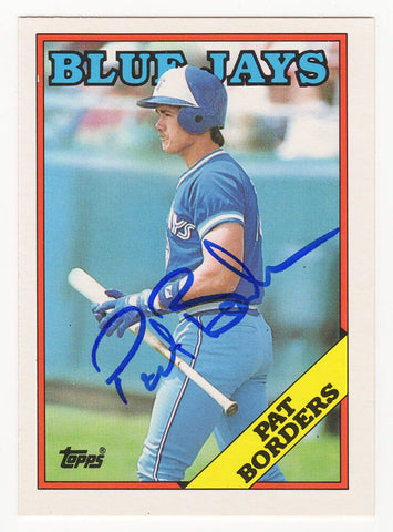 Pat Borders Autographed Blue Jays 1988 Topps Traded Rookie Card #17T (SS COA)