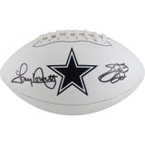 Emmitt Smith Tony Dorsett Autographed Dallas Cowboys Logo Football Beckett 50844