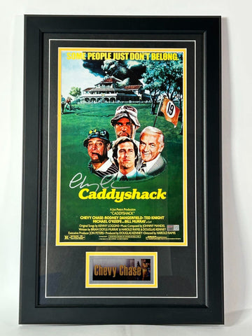 Chevy Chase Autographed Caddyshack Movie Poster in 16.5"Wx25.5"H Frame PSA/DNA