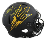 ASU Terrell Suggs "Fork Em" Signed Black F/S Speed Rep Helmet W/ Case BAS Wit