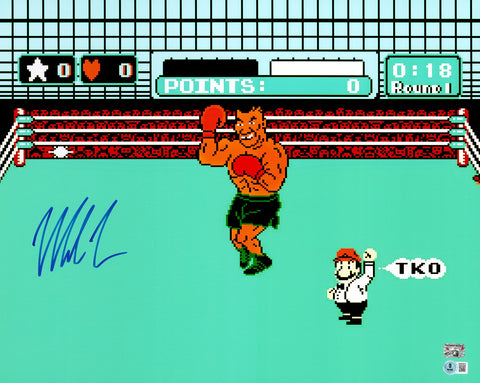 Mike Tyson Signed 16x20 Photo Nintendo NES Punch-Out!! Beckett Wit