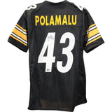 Troy Polamalu Autographed Pro Style sz XL Black Jersey Beckett Witness 50284