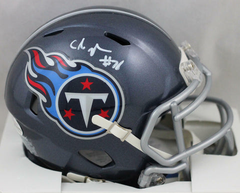 Chris Johnson Signed Tennessee Titans Speed Mini Helmet- Beckett W Auth *White
