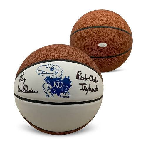 Roy Williams Autographed Kansas Jayhawks KU Signed Full Size Logo Basketball JSA