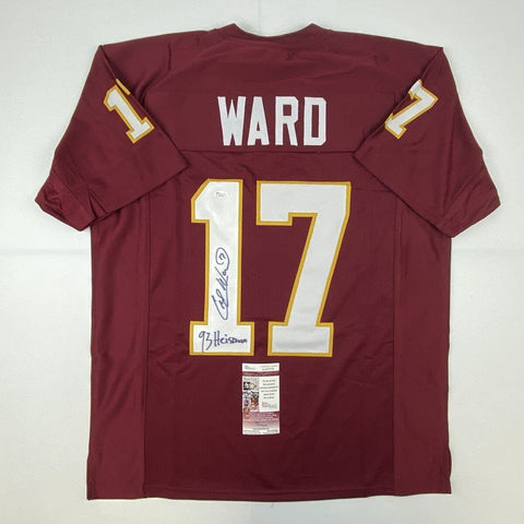 Autographed/Signed CHARLIE WARD 93 Heisman Florida State Maroon Jersey JSA COA
