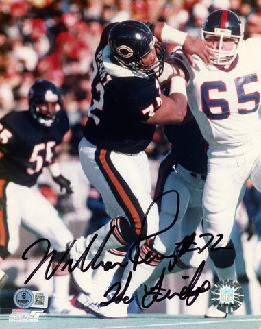 William Perry Autographed/Signed Chicago Bears 8x10 Photo Beckett 57656