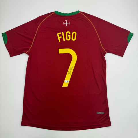 Autographed/Signed Luis Figo Portugal Soccer Team World Cup Jersey JSA COA