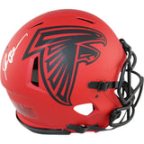 Deion Sanders Autographed Atlanta Falcons Pro Rave Helmet Beckett Witness 51720