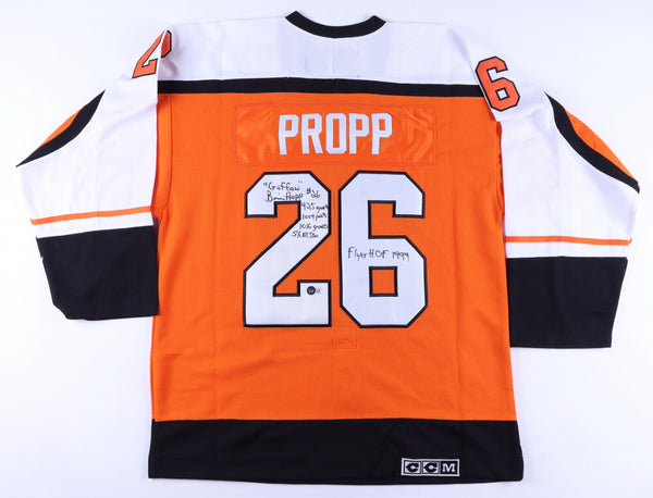 Brian Propp 2xSigned Flyers CCM Jersey w/ Multiple Inscriptions (Beckett)
