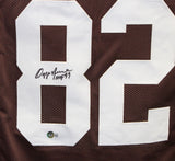 Ozzie Newsome Autographed/Signed Pro Style Brown HOF Jersey Beckett 41023