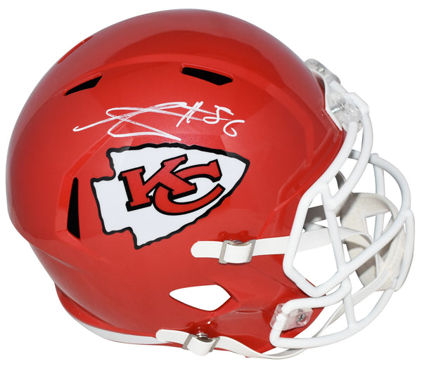 GEORGE KARLAFTIS SIGNED KANSAS CITY CHIEFS FULL SIZE SPEED HELMET BECKETT