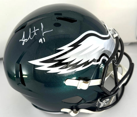 Eagles All Pro FLETCHER COX Signed Full Size Replica Speed Helmet AUTO - BAS