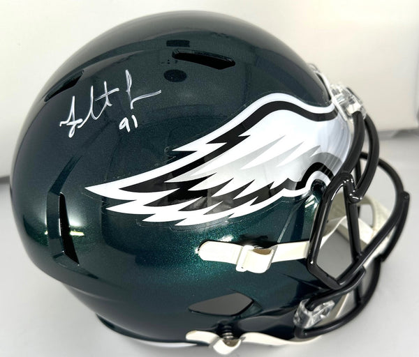 Eagles All Pro FLETCHER COX Signed Full Size Replica Speed Helmet AUTO - BAS