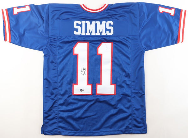 Phil Simms Signed New York Giants Jersey (Beckett) Super Bowl XXI MVP Q.B.