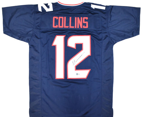 Nico Collins Autographed Blue Pro Style Jersey - Beckett W Hologram *Black