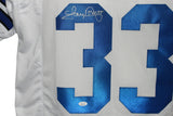 Tony Dorsett Autographed/Signed Pro Style White XL Jersey JSA 35382