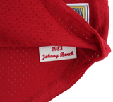 Johnny Bench Signed Cincinnati Reds Mitchell & Ness Red MLB Jersey With "HOF 89"