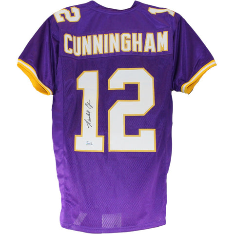 Randall Cunningham Autographed/Signed Pro Style XL Purple Jersey Beckett W 53210