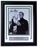 Gary Player Signed Framed 8x10 PGA Golf Trophy Photo BAS