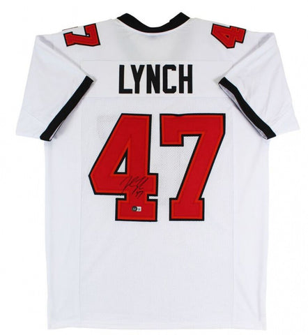 John Lynch Signed Tampa Bay Buccaneers White Jersey (Beckett) Bucs 1993-2003