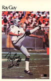 Ray Guy Autographed Oakland Raiders Mini Poster 35/50 HOF Beckett 46082
