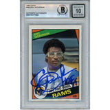 Eric Dickerson Autographed 1984 Topps #280 Grade 10 Trading Card Beckett 52994