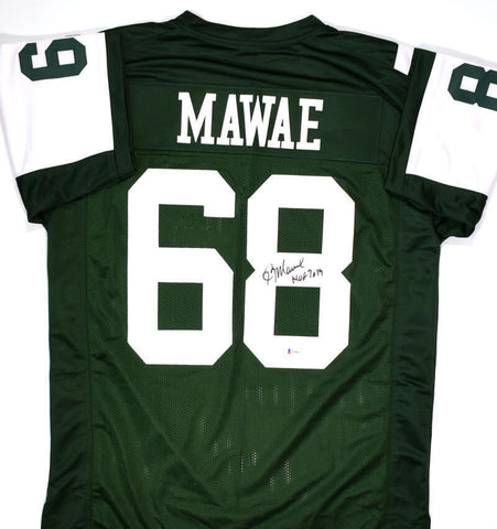 Kevin Mawae Autographed Green Pro Style Jersey w/HOF- Beckett W *Black