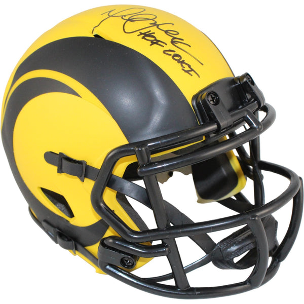 Marshall Faulk Autographed St Louis Rams Rave Mini Helmet HOF Beckett WIT 53616