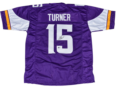 DALLAS TURNER SIGNED AUTOGRAPHED MINNESOTA VIKINGS #15 PURPLE JERSEY BECKETT