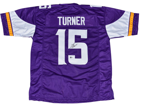 DALLAS TURNER SIGNED AUTOGRAPHED MINNESOTA VIKINGS #15 PURPLE JERSEY BECKETT