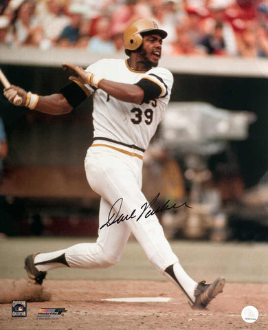 Dave Parker Signed Pirates White Jersey Action 16x20 Photo (In Black) - (SS COA)