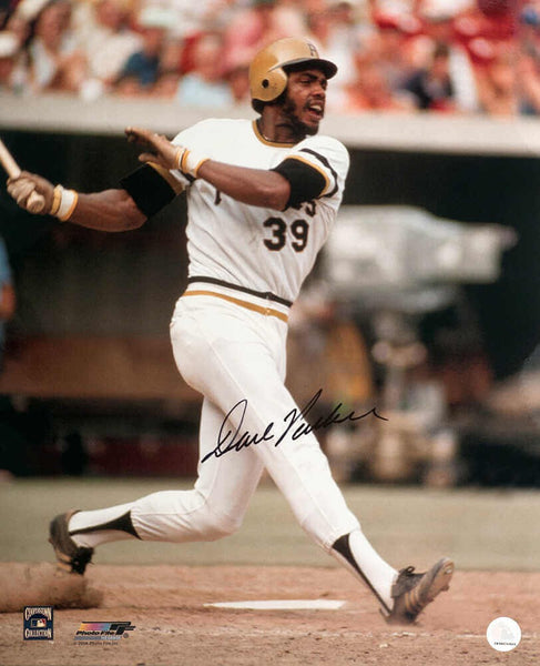 Dave Parker Signed Pirates White Jersey Action 16x20 Photo (In Black) - (SS COA)