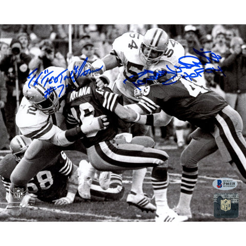 Randy White Ed Too Tall Jones Signed Dallas Cowboys 8x10 Photo Beckett 53555