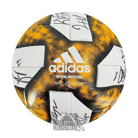 2019 Columbus Crew Auto Match Used Yellow Soccer Ball -BAS/Fanatics LOA(20 Sigs)