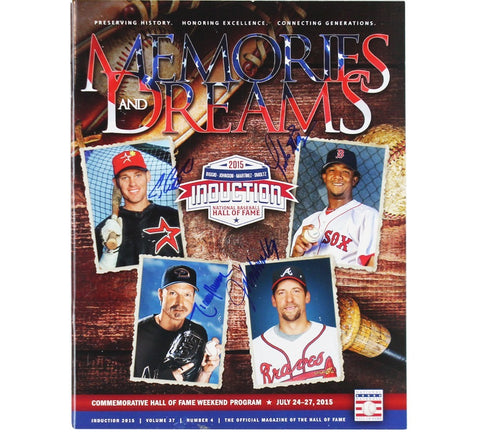 Biggio, Smoltz, Martinez & Johnson Signed 2015 Memories & Dreams HOF Magazine