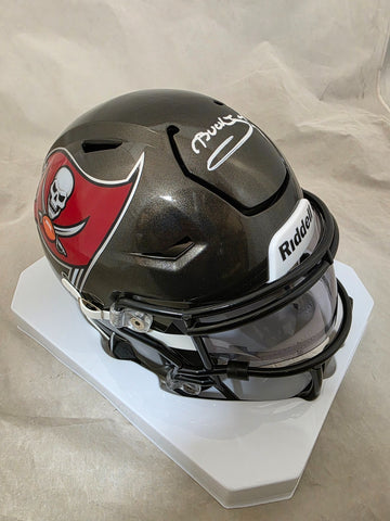 BUCKY IRVING SIGNED TAMPA BAY BUCCANEERS MIDI SPEEDFLEX HELMET BECKETT QR