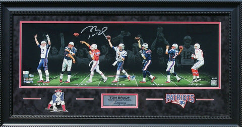 Tom Brady New England Patriots Signed LEGACY 12X36 Panoramic Photo Tristar LE/50