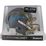 Justin Herbert Autographed Los Angeles Chargers Slate Mini Helmet Fanatics 50034