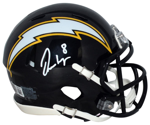 OMARION HAMPTON SIGNED LOS ANGELES CHARGERS NAVY SPEED MINI HELMET BECKETT