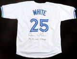 Devon White Signed Toronto Blue Jays Jersey Inscribed 92, 93 WS Champs (Beckett)